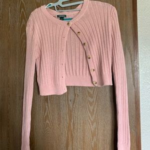 Pink cropped cardigan